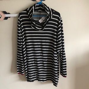 Striped cowl neck tunic